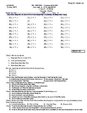 Bộ đề thi thử học kì I Lịch sử lớp 12 - Năm học 2016-2017